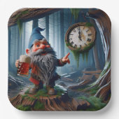 Forest Gnome op vijf uur tijd Papieren Bordje (Voorkant)
