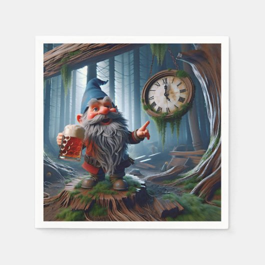 Forest Gnome op vijf uur tijd Servet (Voorkant)