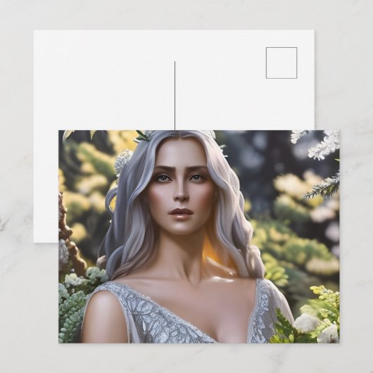 Forest Goddess Dpress in Silver Briefkaart (Voorkant / Achterkant)