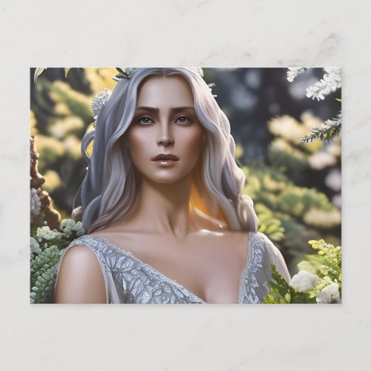 Forest Goddess Dpress in Silver Briefkaart (Voorkant)