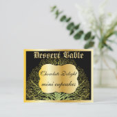 Forest Gold Dessert of Snoep Buffet Table Card Briefkaart (Staand voorkant)
