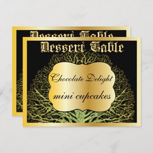 Forest Gold Dessert of Snoep Buffet Table Card Briefkaart (Voorkant / Achterkant)