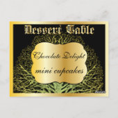 Forest Gold Dessert of Snoep Buffet Table Card Briefkaart (Achterkant)