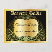 Forest Gold Dessert of Snoep Buffet Table Card Briefkaart (Voorkant)