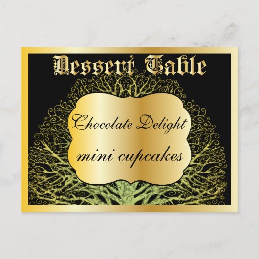 Forest Gold Dessert of Snoep Buffet Table Card Briefkaart (Voorkant)