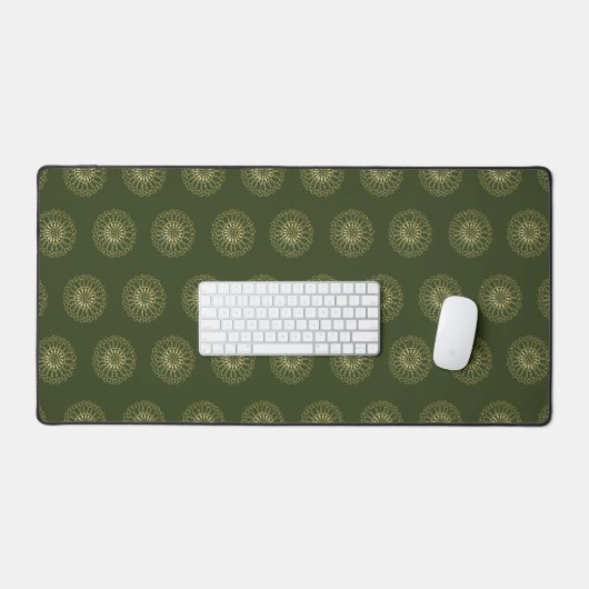 Forest | Golden Zinnia Flower Medallions Bureaumat (Keyboard & Muis)