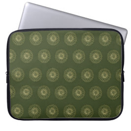 Forest | Golden Zinnia Flower Medallions Laptop Sleeve