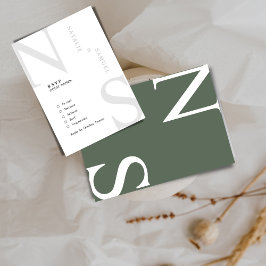 Forest GR Minimalistische Elegant Bold Initialen B RSVP Kaartje