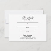 FOREST GREE DARK SIGNATURE Monogram Gift Kaart (Achterkant)