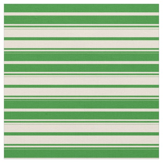 Forest Green and Bisque Lined/Striped Pattern Stof (Close Up)