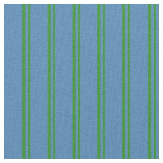 Forest Green and Blue Stripes/Lines Pattern Stof (Close Up)