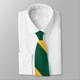 Forest Green and Gold Broad University Stripe Stropdas
