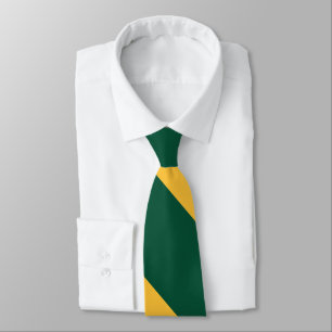 Forest Green and Gold Broad University Stripe Stropdas