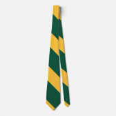 Forest Green and Gold Broad University Stripe Stropdas (Voorkant)