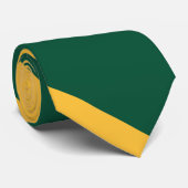 Forest Green and Gold Broad University Stripe Stropdas (Opgerold)