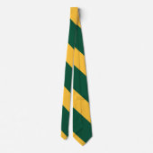 Forest Green and Gold Broad University Stripe Stropdas (Achterkant)