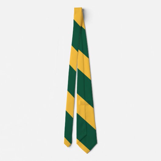 Forest Green and Gold Broad University Stripe Stropdas (Achterkant)
