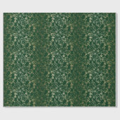 Forest Green and Gold Ivy Leaf Floral Pattern Cadeaupapier (Vlak)