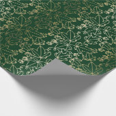Forest Green and Gold Ivy Leaf Floral Pattern Cadeaupapier (Hoek)