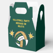 Forest Green and Gold, Volleyball Party Bags, Bedankdoosjes (Geopend)
