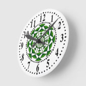 Forest Green and Green Floral 153 wandklok (Hoek)