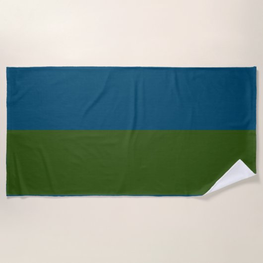 Forest Green and Navy Blue Beach Towel Strandlaken (Voorkant)