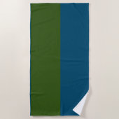 Forest Green and Navy Blue Beach Towel Strandlaken (Voorkant)