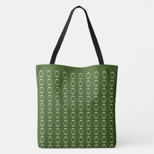 Forest Green and White Cross Pattern Tote Bag (Achterkant)