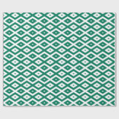 Forest green and white diamond pattern cadeaupapier (Vlak)