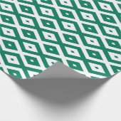 Forest green and white diamond pattern cadeaupapier (Hoek)
