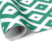 Forest green and white diamond pattern cadeaupapier (Rol Hoek)