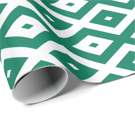 Forest green and white diamond pattern cadeaupapier (Rol Hoek)