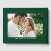 Forest Green and White Modern Calligraphy Wedding Gastenboek (Achterkant)