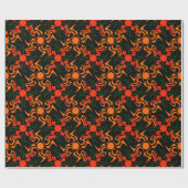 Forest Green and Yellow Tribal Star Pattern Cadeaupapier (Vlak)