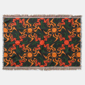 Forest Green and Yellow Tribal Star Pattern Deken (Voorkant)