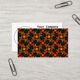 Forest Green and Yellow Tribal Star Pattern Visitekaartje