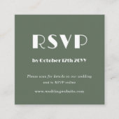Forest Green Art Deco | QR-code | Bruiloft RSVP Informatiekaartje (Voorkant)