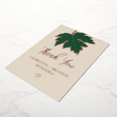 Forest Green Autumn Maple Leaf Weddenschap Folie Uitnodiging (Gedraaid)