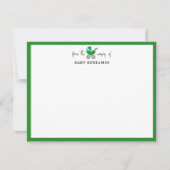 Forest Green Baby Carriage Nursery Note Card Kaart (Voorkant)