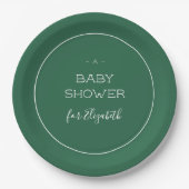 Forest Green Baby shower Papieren Bordje (Voorkant)