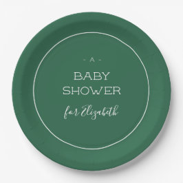 Forest Green Baby shower Papieren Bordje