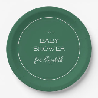 Forest Green Baby shower Papieren Bordje