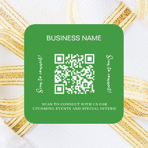 Forest green bedrijfsnaam qr code website vierkante sticker