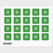 Forest green bedrijfsnaam qr code website vierkante sticker (Vel)