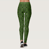Forest Green & Black Abstract patroon Leggings (Achterkant)