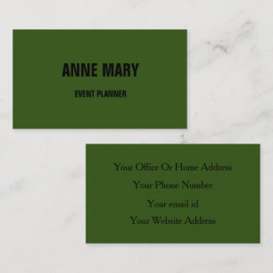 Forest Green Black Classy Wedding Custom Colors Visitekaartje