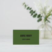 Forest Green Black Classy Wedding Custom Colors Visitekaartje (Staand voorkant)