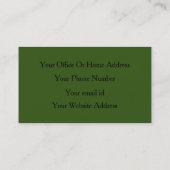 Forest Green Black Classy Wedding Custom Colors Visitekaartje (Achterkant)