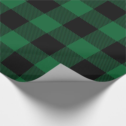 Forest Green Black Huge Buffalo Play Lumberjack Cadeaupapier (Hoek)