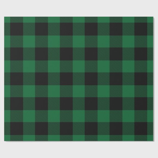 Forest Green Black Huge Buffalo Play Lumberjack Cadeaupapier (Vlak)